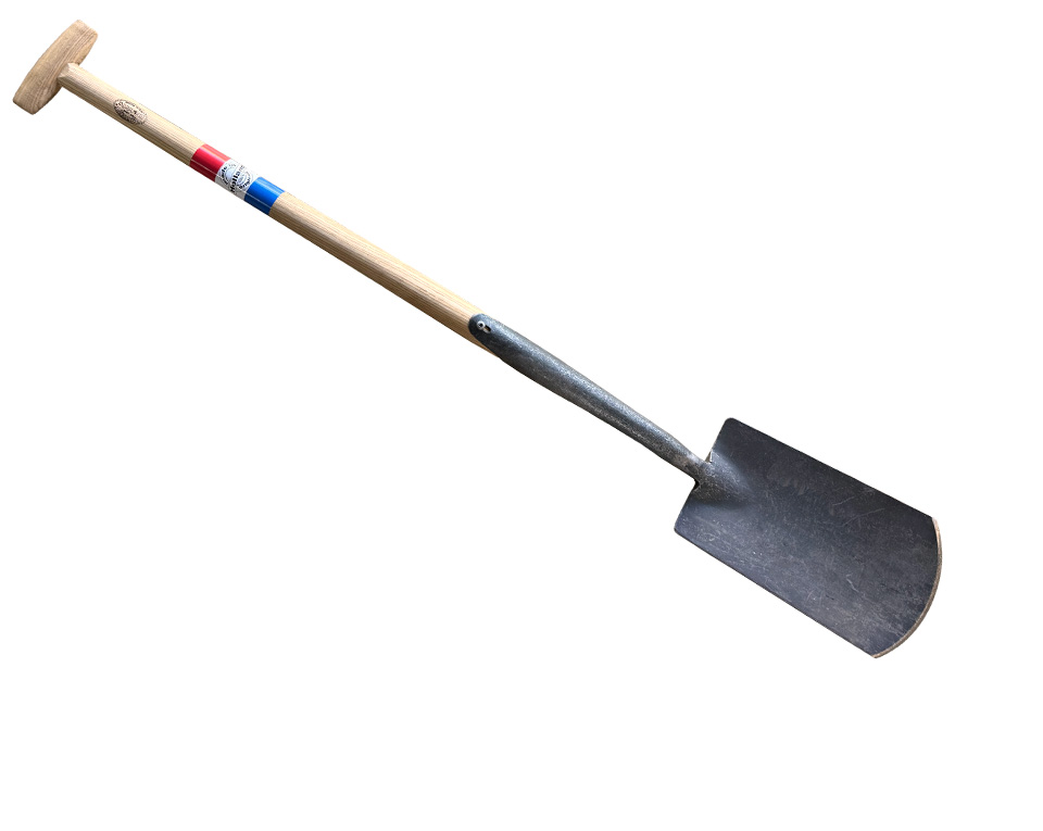 Zwanehals spade met lip essen steel 90cm